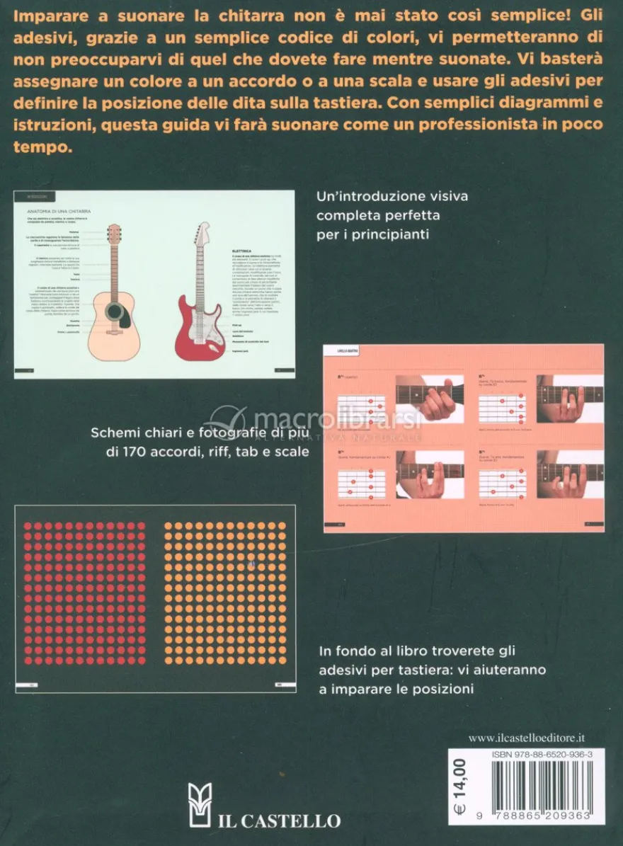Accordi per Chitarra - Con Adesivi per Tastiera