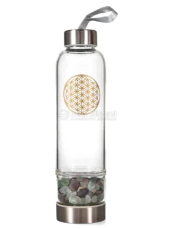 Acquagem - Bottiglia in Vetro con Pietre Fluorite
