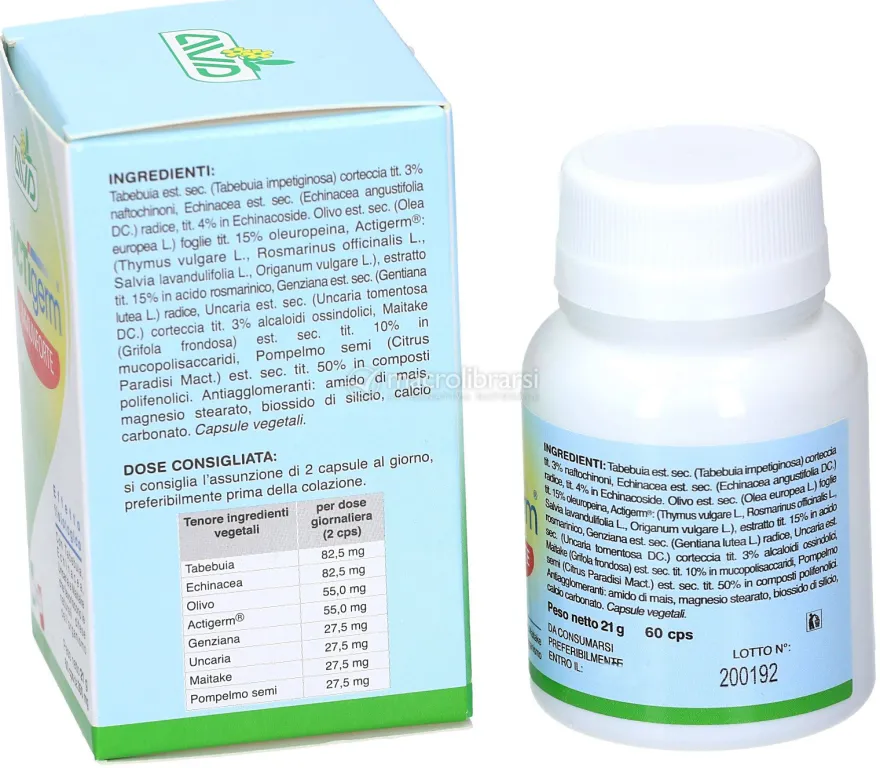 Actigerm Immunforte - Integratore di Echinacea, Tabebula, Uncaria e Maitake - Capsule