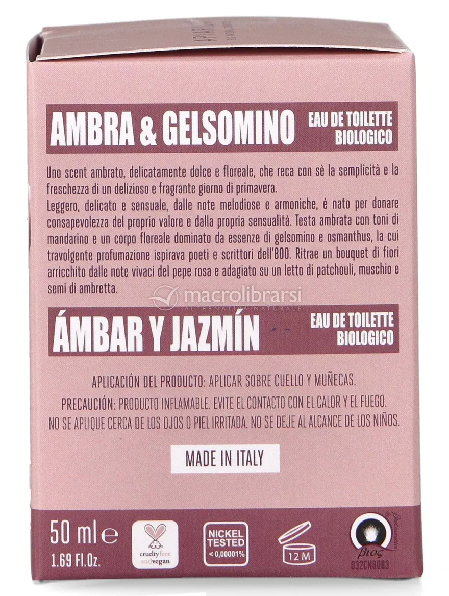 Ambra e Gelsomino - Eau de Toilette Biologico