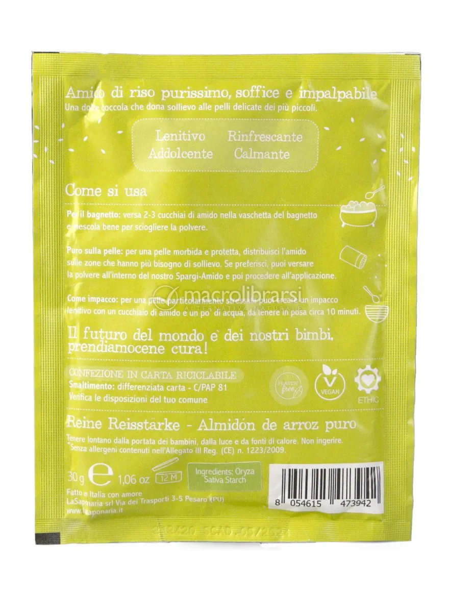 Amido di Riso Puro - Polvere Lenitiva Coccole e Bagnetto