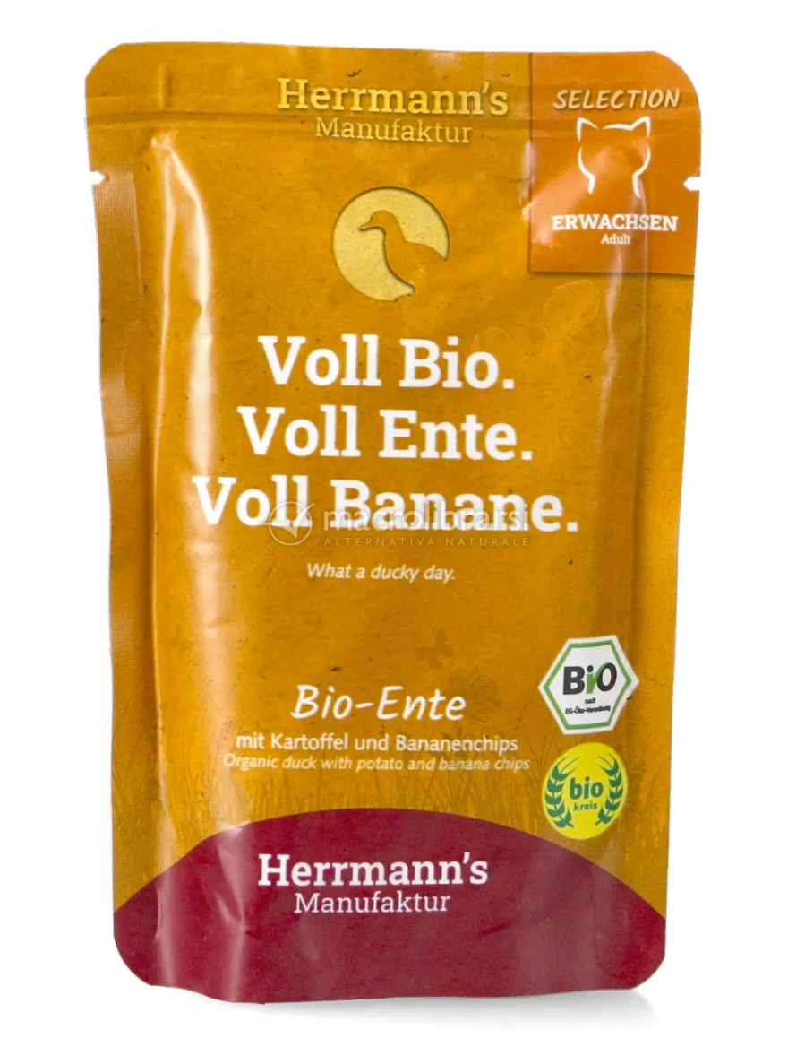 Anatra Bio con Patate Dolci e Banana per Gatti - 100g