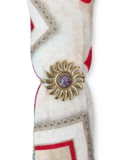 Anello Sole in Acciaio Inox - Ametista