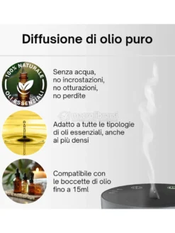 Aromaluxe - Diffusore di Oli Essenziali senza Acqua - Grigio