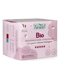 Assorbenti Notte in Cotone Bio con Ali - Flusso Abbondante