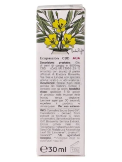 AUA 20 - 20% Cbd + Enotera, Boswellia, Tea Tree e Limone - 30 ml