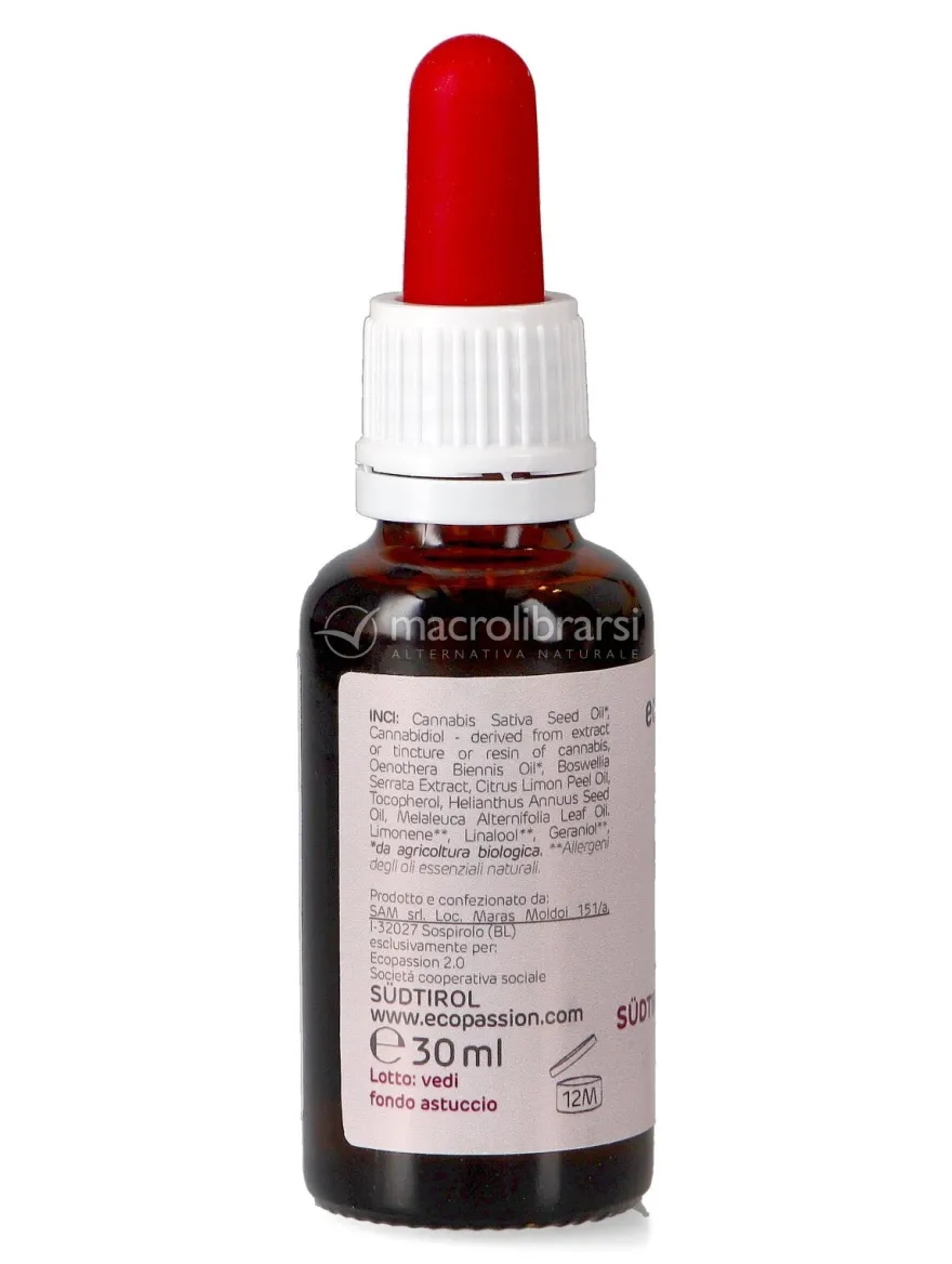 AUA 20 - 20% Cbd + Enotera, Boswellia, Tea Tree e Limone - 30 ml