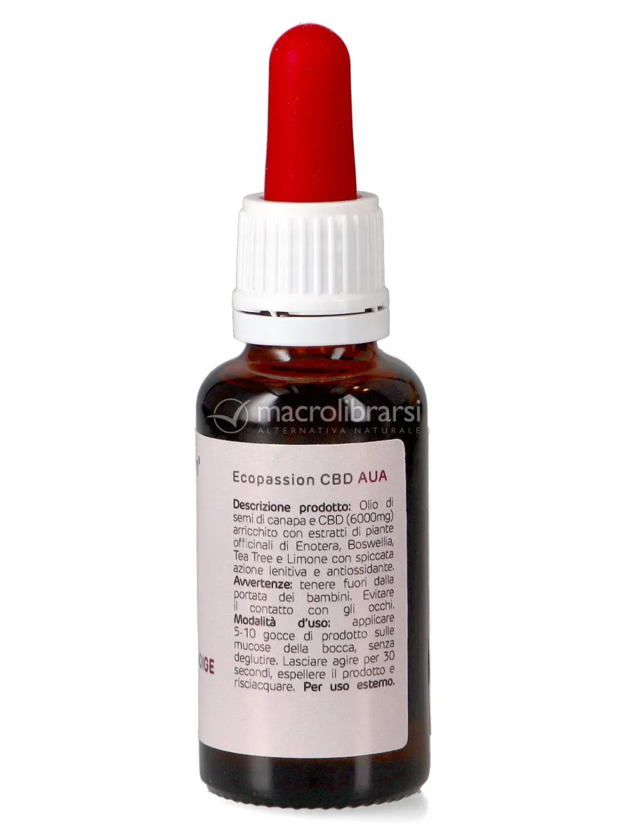 AUA 20 - 20% Cbd + Enotera, Boswellia, Tea Tree e Limone - 30 ml