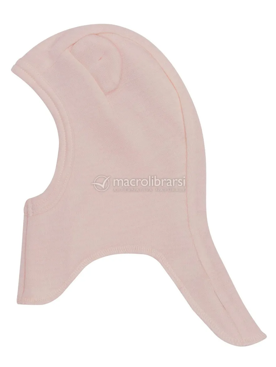 Balaclava in Lana Merino e Seta con Orecchie Teddy - Light Pink - Size 40/42