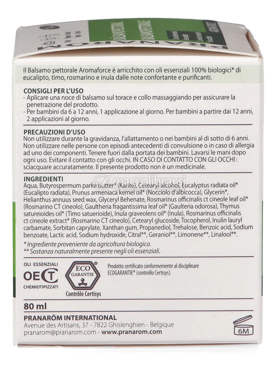 Balsamo Pettorale con Olio Essenziale di Eucalipto - Aromaforce