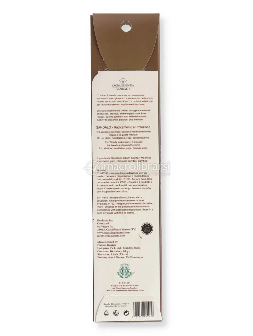 Bastoncini di Incenso Biologico - Legno di Sandalo
