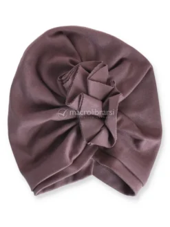 Berretto a Turbante con Volant - Black Plum - Baby