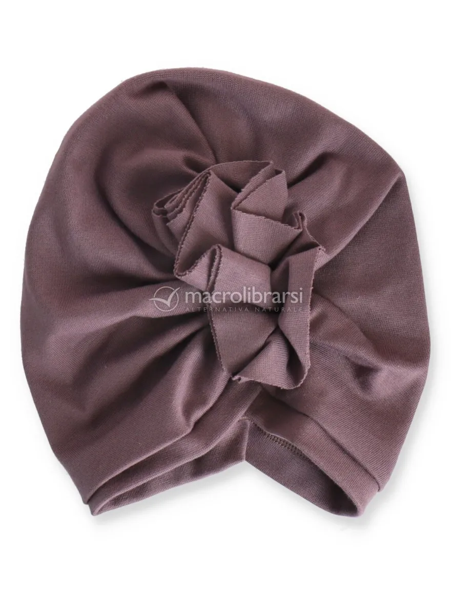 Berretto a Turbante con Volant - Black Plum - Baby