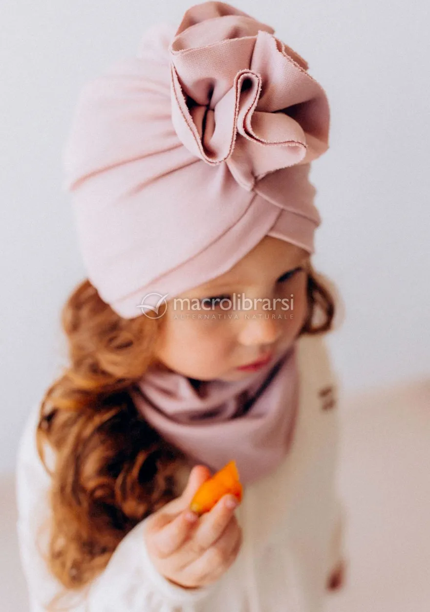 Berretto a Turbante con Volant - Pink Sand - Baby