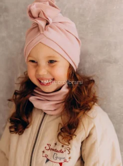 Berretto a Turbante con Volant - Pink Sand - Baby