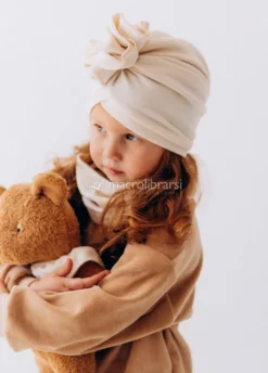 Berretto a Turbante con Volant - Ecru - Baby