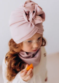 Berretto a Turbante con Volant - Rosewood - Baby