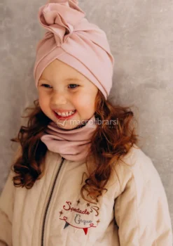 Berretto a Turbante con Volant - Rosewood - Baby