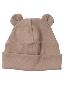 Berretto Beanie con Orecchie da Orso - Taupe - 44/48cm