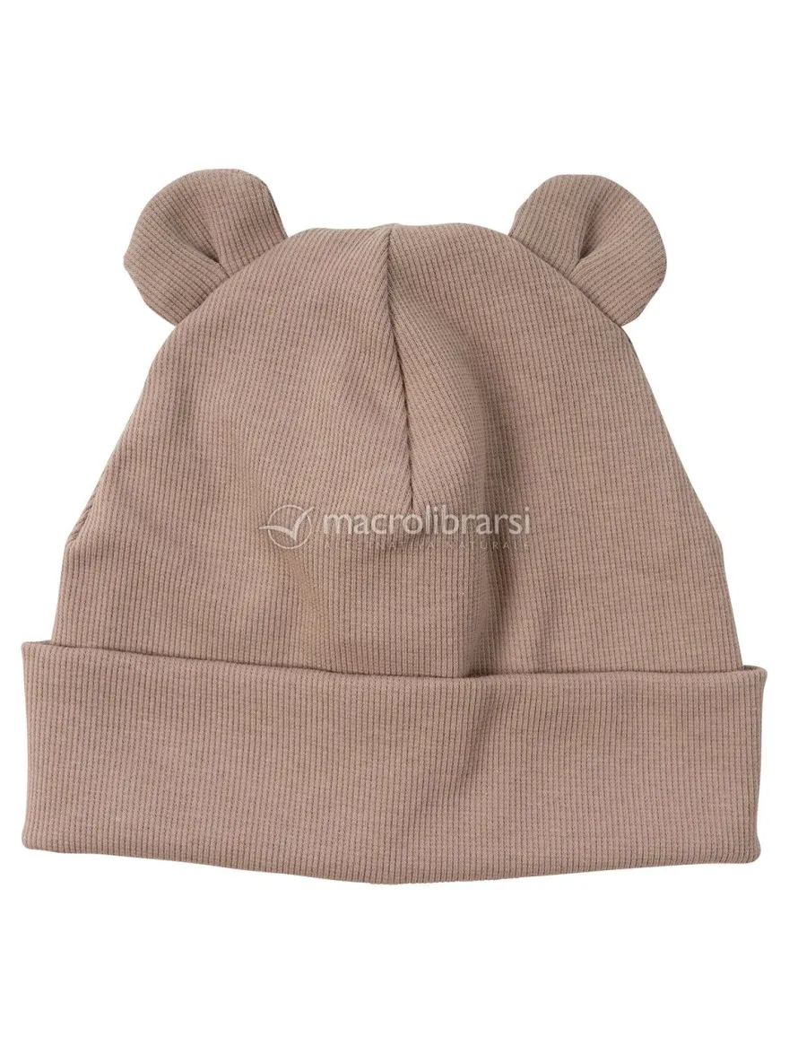 Berretto Beanie con Orecchie da Orso - Taupe - 44/48cm