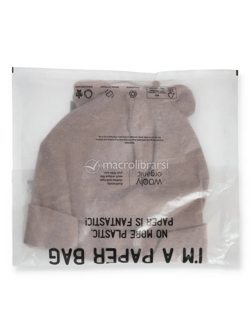 Berretto Beanie con Orecchie da Orso - Taupe - 44/48cm