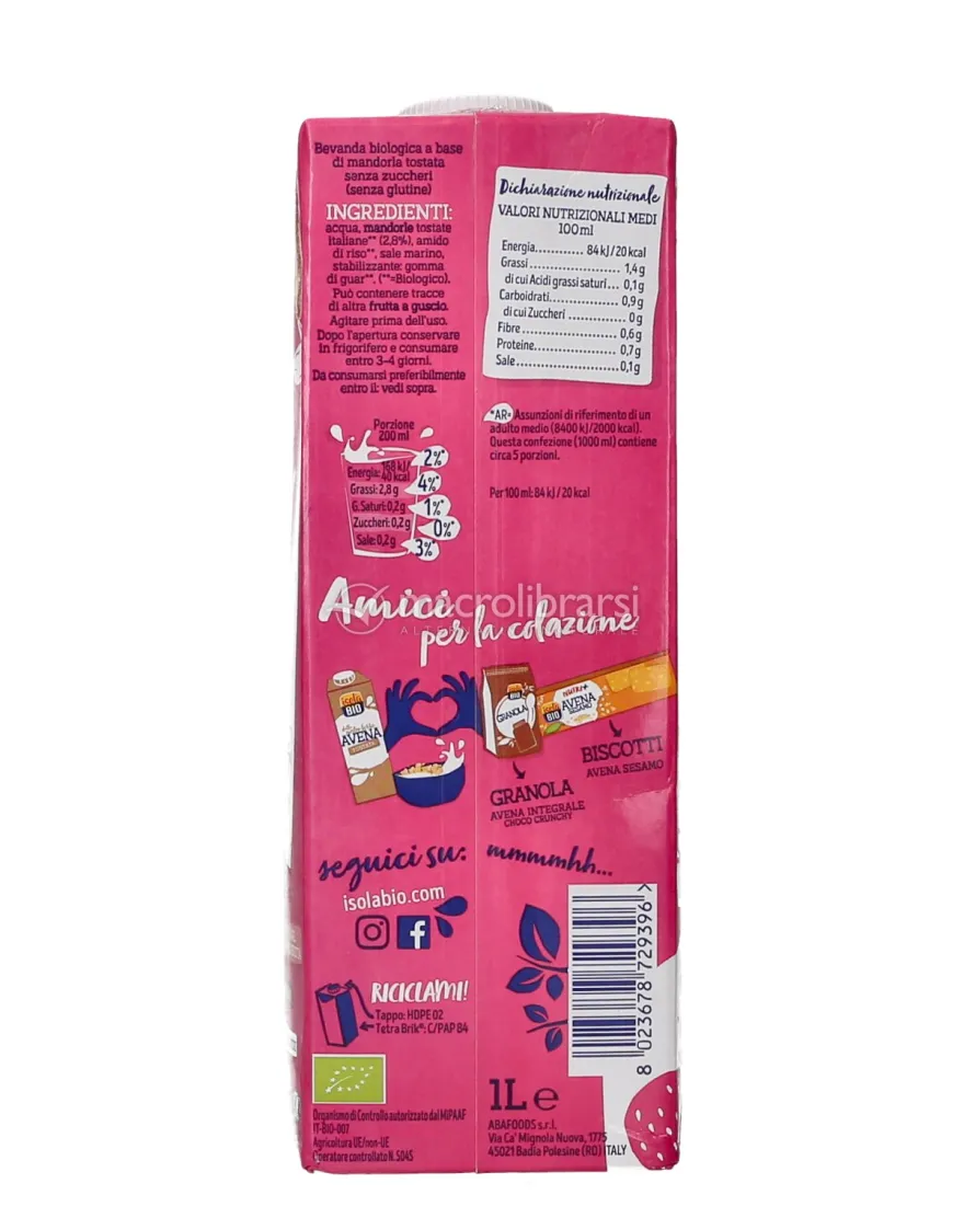 Bevanda di Mandorla Tostata Bio - 0% zuccheri