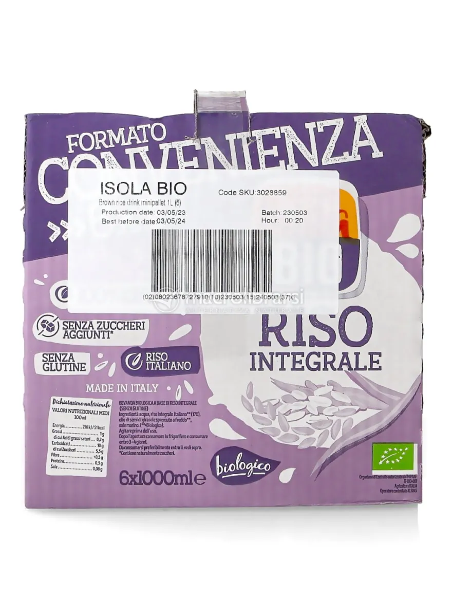 Bevanda di Riso Integrale - Formato Risparmio - 6 x 1 l