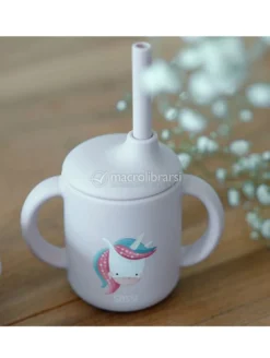 Bicchiere in Silicone con Cannuccia - Unicorno
