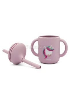 Bicchiere in Silicone con Cannuccia - Unicorno