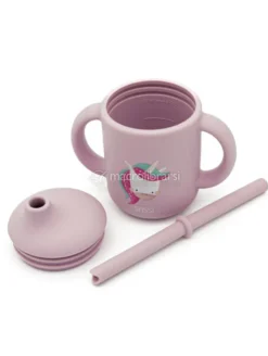 Bicchiere in Silicone con Cannuccia - Unicorno