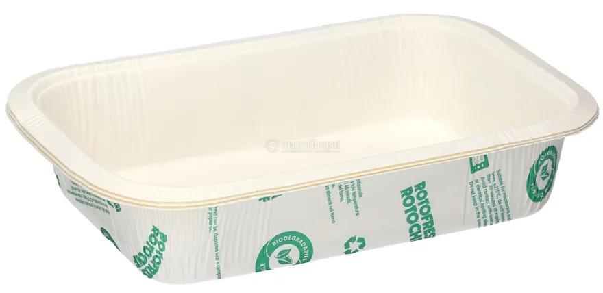 BioContenitori Natural in Carta senza Coperchio - 2/3 Porzioni - 3 Contenitori