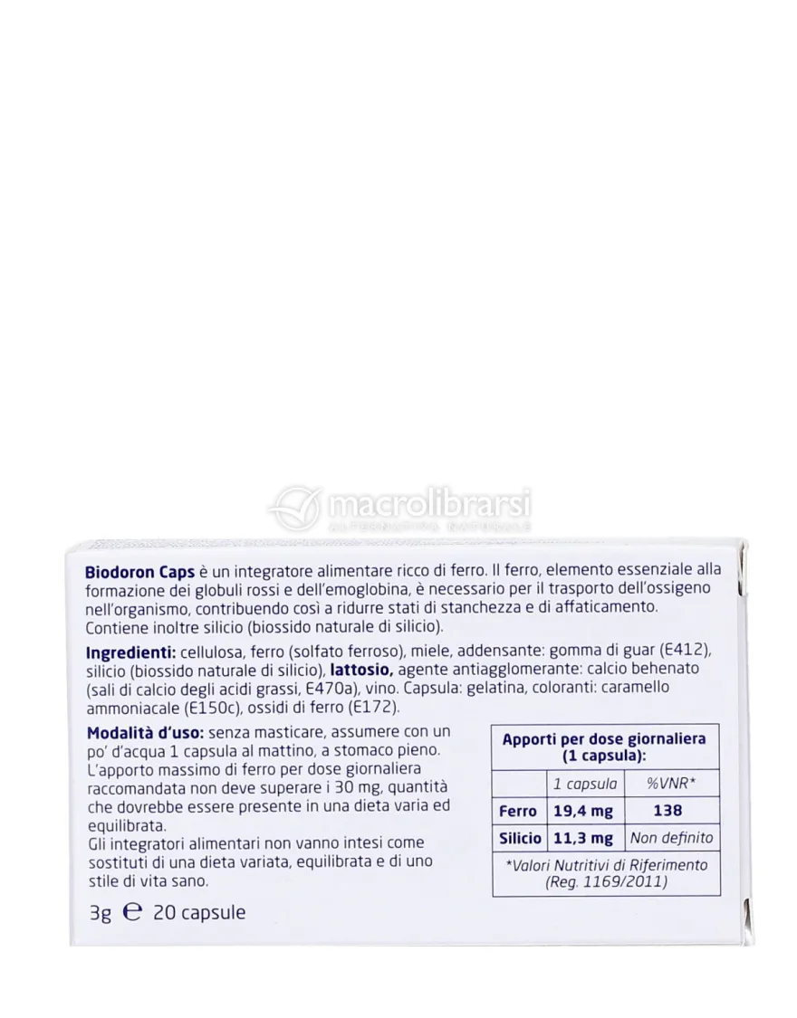 Biodoron Caps - Integratore Alimentare Ricco di Ferro e Silicio