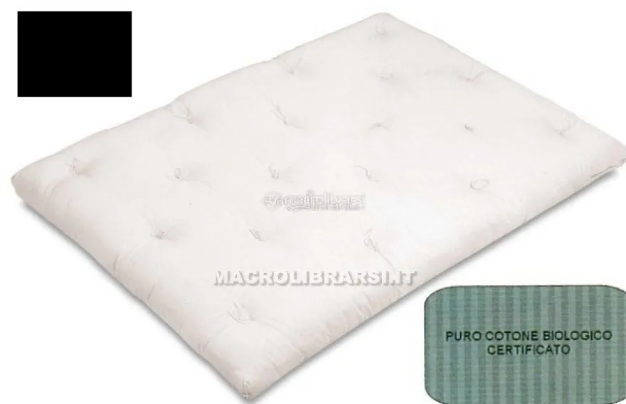 Bio Futon Cotone Nero 120 x 190 cm