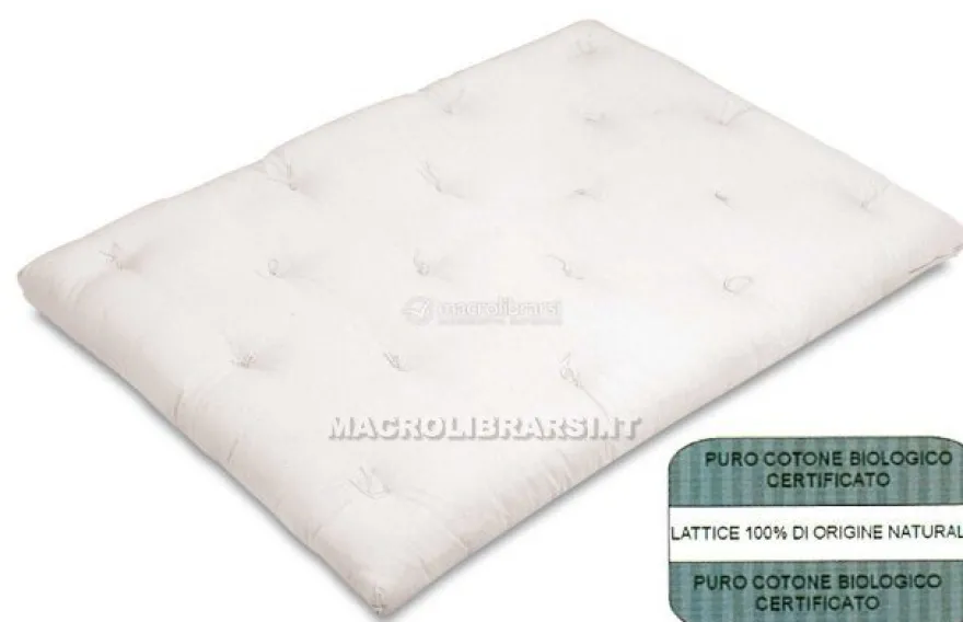 Bio Futon In Cotone Biologico E Lattice 80x200