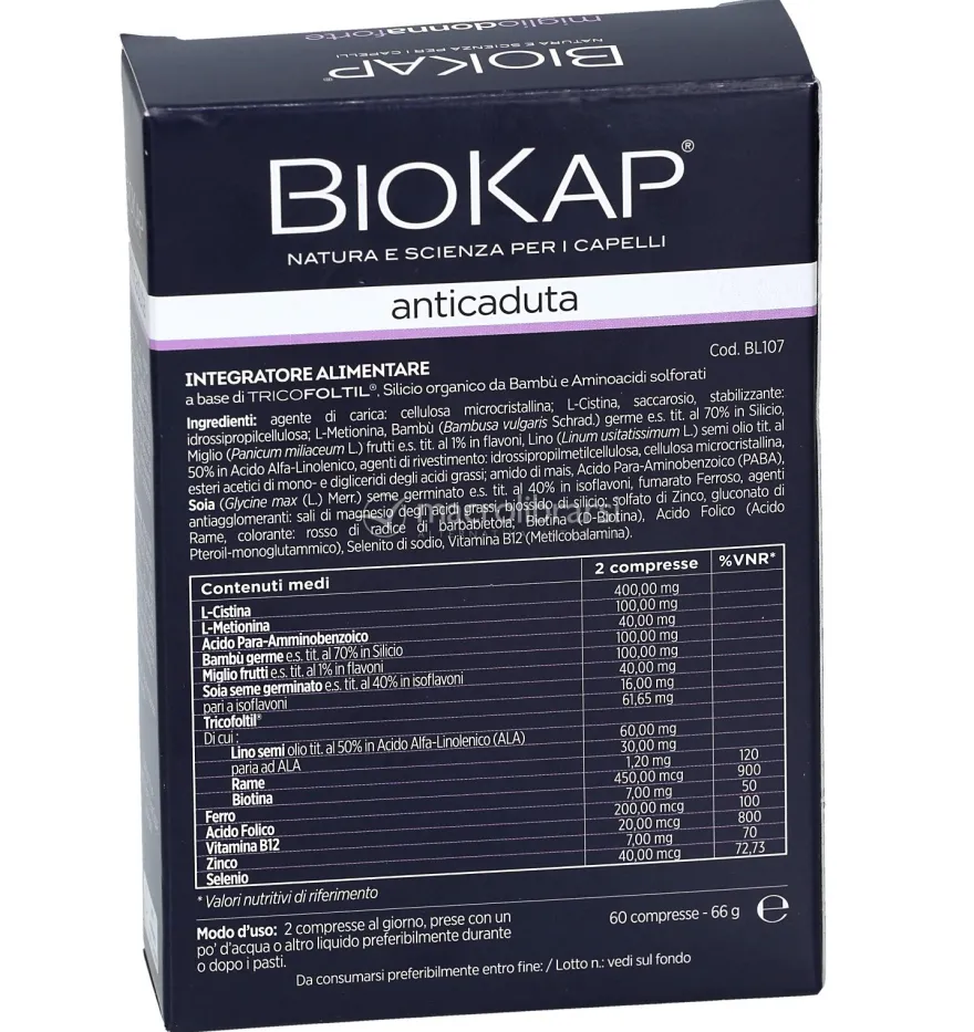 BioKap Anticaduta - Capelli e Unghie - Integratore Miglio Donna in Compresse