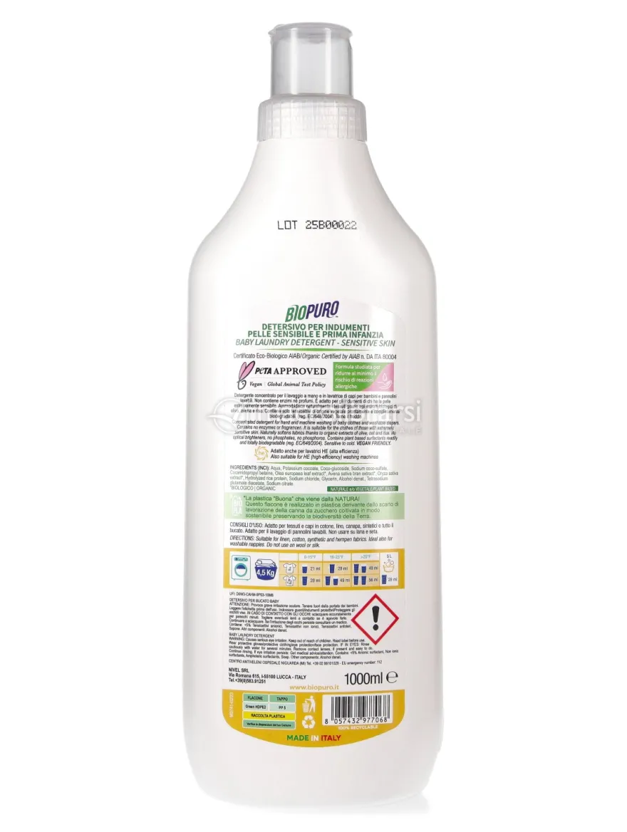 Biopuro Bucato Baby Bio Senza Profumo