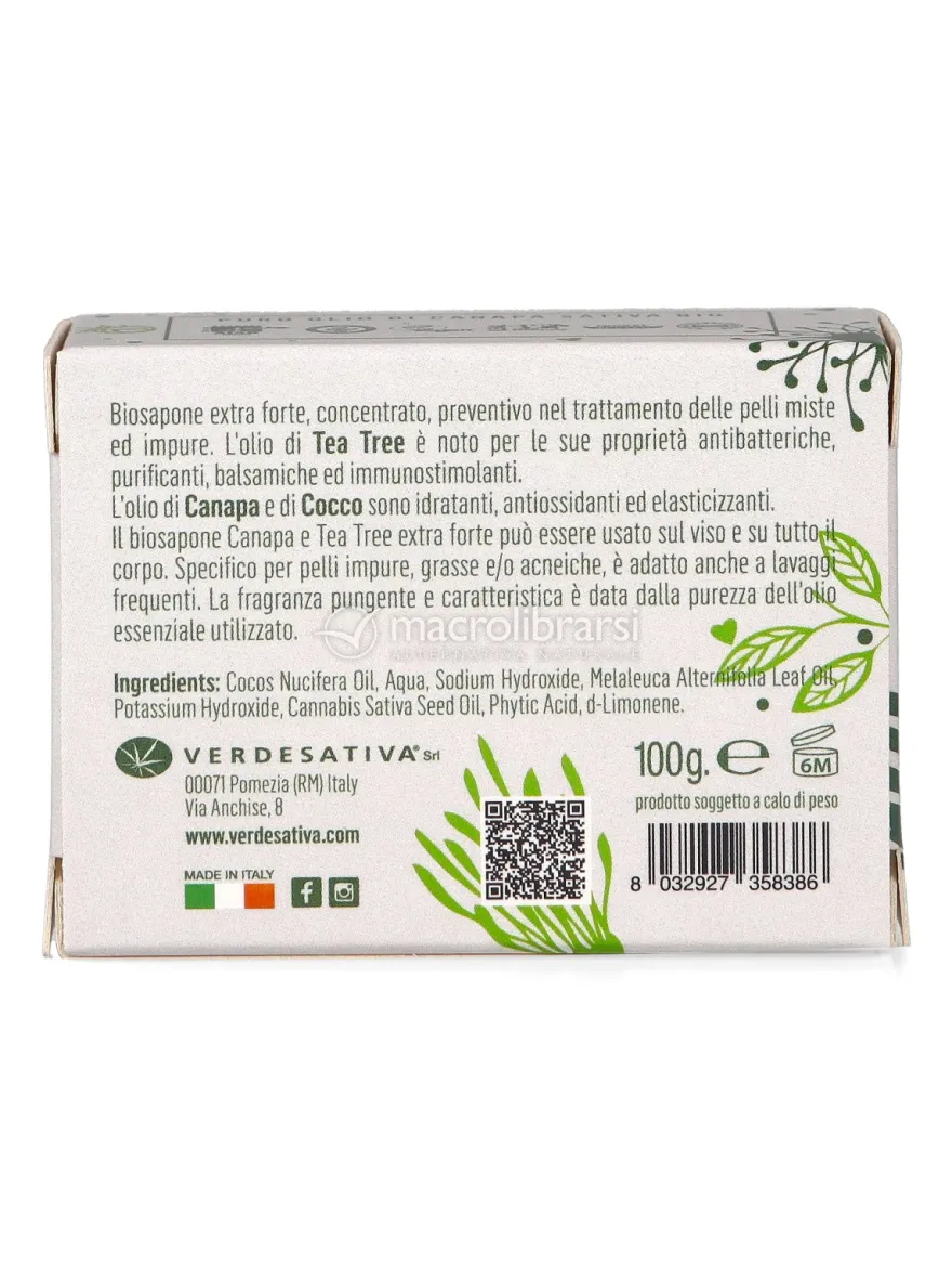 Bio Sapone Artigianale Canapa e Tea Tree