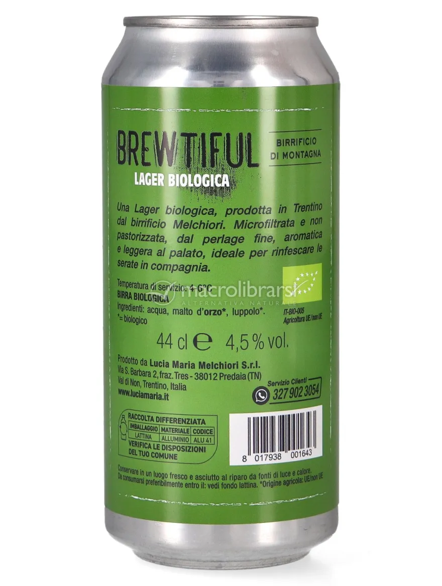 Birra Brewtiful Lager Biologica