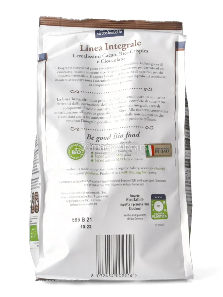 Biscotti "Cerealissimi" Integrali con Cacao Rice Crispies e Cioccolato