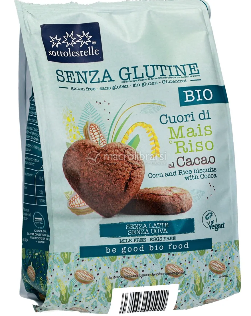 Biscotti Cuori di Mais e Riso al Cacao
