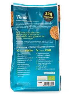 Biscotti Proteici "I Tondi" con Mandorle e Cocco Bio