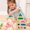 Blocchi Arcobaleno in Legno con Inserti Trasparenti