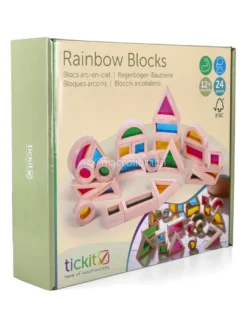 Blocchi Arcobaleno in Legno con Inserti Trasparenti