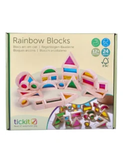 Blocchi Arcobaleno in Legno con Inserti Trasparenti