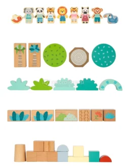 Blocchi in Legno da Costruzione "Jungle Friends"