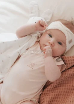 Body a Mezza Manica Bimba con Apertura Davanti - Rosa - 0/1m