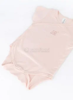 Body a Mezza Manica Bimba con Apertura Davanti - Rosa - 0/1m