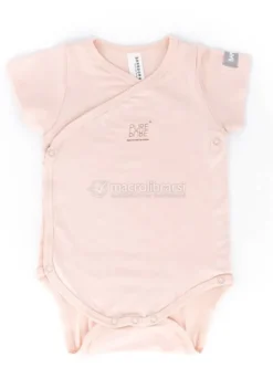 Body a Mezza Manica Bimba con Apertura Davanti - Rosa - 0/1m