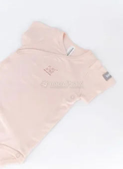 Body a Mezza Manica Bimba con Apertura Davanti - Rosa - 0/1m