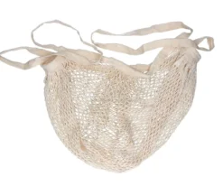 Borsa Shopping a Rete con Manico Lungo - Bianca